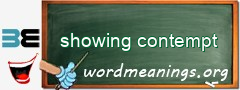 WordMeaning blackboard for showing contempt